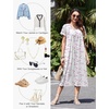 image:imageEkouaer Cotton Nightgowns for Women Long Pleated House Dresses with PocketsWatercolor Flowers Pink