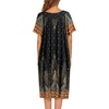 image:imageEkouaer House Dresses for Women with Pockets Short Sleeve NightgownBlack Feather