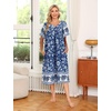 image:imageEkouaer House Dresses for Women with Pockets Short Sleeve NightgownBlue Bohemian Flowers