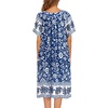 image:imageEkouaer House Dresses for Women with Pockets Short Sleeve NightgownBlue Bohemian Flowers