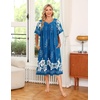 image:imageEkouaer House Dresses for Women with Pockets Short Sleeve NightgownBlue Flower