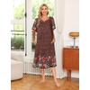 image:imageEkouaer House Dresses for Women with Pockets Short Sleeve NightgownFloral Black