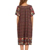 image:imageEkouaer House Dresses for Women with Pockets Short Sleeve NightgownFloral Black