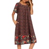 image:imageEkouaer House Dresses for Women with Pockets Short Sleeve NightgownFloral Black