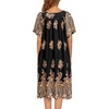 image:imageEkouaer House Dresses for Women with Pockets Short Sleeve NightgownFloral Black Gold