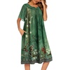 image:imageEkouaer House Dresses for Women with Pockets Short Sleeve NightgownFloral Green