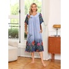 image:imageEkouaer House Dresses for Women with Pockets Short Sleeve NightgownFloral Light Blue