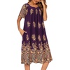 image:imageEkouaer House Dresses for Women with Pockets Short Sleeve NightgownFloral Purple