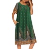 image:imageEkouaer House Dresses for Women with Pockets Short Sleeve NightgownGreen Feather