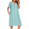 image:imageEkouaer House Dresses for Women with Pockets Short Sleeve NightgownGreen Floral