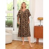 image:imageEkouaer House Dresses for Women with Pockets Short Sleeve NightgownLeopard Print