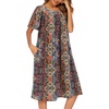 image:imageEkouaer House Dresses for Women with Pockets Short Sleeve NightgownMz721