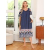 image:imageEkouaer House Dresses for Women with Pockets Short Sleeve NightgownNavy Blue