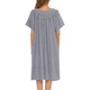 image:imageEkouaer House Dresses for Women with Pockets Short Sleeve NightgownStripe Navy