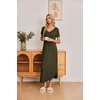image:imageEkouaer Long Nightgowns for Women Soft House Dress Short Sleeve Night DressArmy Green