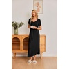 image:imageEkouaer Long Nightgowns for Women Soft House Dress Short Sleeve Night DressBlack