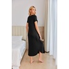 image:imageEkouaer Long Nightgowns for Women Soft House Dress Short Sleeve Night DressBlack