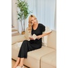 image:imageEkouaer Long Nightgowns for Women Soft House Dress Short Sleeve Night DressBlack