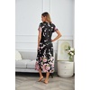 image:imageEkouaer Long Nightgowns for Women Soft House Dress Short Sleeve Night DressBlack Flower