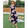 image:imageEkouaer Long Nightgowns for Women Soft House Dress Short Sleeve Night DressBlack Pink Flowers