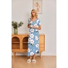 image:imageEkouaer Long Nightgowns for Women Soft House Dress Short Sleeve Night DressBlue White Flowers