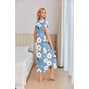 image:imageEkouaer Long Nightgowns for Women Soft House Dress Short Sleeve Night DressBlue White Flowers