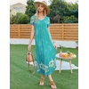 image:imageEkouaer Long Nightgowns for Women Soft House Dress Short Sleeve Night DressGreen Flower
