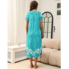 image:imageEkouaer Long Nightgowns for Women Soft House Dress Short Sleeve Night DressGreen Flower