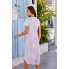 image:imageEkouaer Long Nightgowns for Women Soft House Dress Short Sleeve Night DressGreen Tiedye