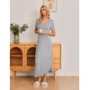 image:imageEkouaer Long Nightgowns for Women Soft House Dress Short Sleeve Night DressGrey