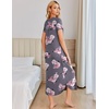 image:imageEkouaer Long Nightgowns for Women Soft House Dress Short Sleeve Night DressGrey Flowers