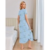 image:imageEkouaer Long Nightgowns for Women Soft House Dress Short Sleeve Night DressLight Blue Floral