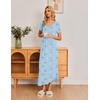 image:imageEkouaer Long Nightgowns for Women Soft House Dress Short Sleeve Night DressLight Blue Floral