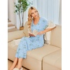 image:imageEkouaer Long Nightgowns for Women Soft House Dress Short Sleeve Night DressLight Blue Floral