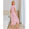 image:imageEkouaer Long Nightgowns for Women Soft House Dress Short Sleeve Night DressPink Flower