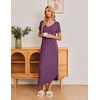 image:imageEkouaer Long Nightgowns for Women Soft House Dress Short Sleeve Night DressPurple