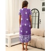 image:imageEkouaer Long Nightgowns for Women Soft House Dress Short Sleeve Night DressPurple Floral
