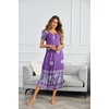 image:imageEkouaer Long Nightgowns for Women Soft House Dress Short Sleeve Night DressPurple Floral
