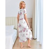 image:imageEkouaer Long Nightgowns for Women Soft House Dress Short Sleeve Night DressWhite Pink Flower