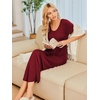 image:imageEkouaer Long Nightgowns for Women Soft House Dress Short Sleeve Night DressWine Red