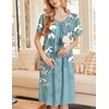 image:imageEkouaer Moo Moos for Women Short Sleeve House Dress with PocketsBlue Flower