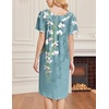 image:imageEkouaer Moo Moos for Women Short Sleeve House Dress with PocketsBlue Flower