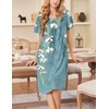image:imageEkouaer Moo Moos for Women Short Sleeve House Dress with PocketsBlue Flower