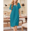 image:imageEkouaer Moo Moos for Women Short Sleeve House Dress with PocketsBlue Green