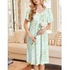 image:imageEkouaer Moo Moos for Women Short Sleeve House Dress with PocketsGreen Floral
