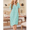 image:imageEkouaer Moo Moos for Women Short Sleeve House Dress with PocketsGreen Flower