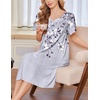 image:imageEkouaer Moo Moos for Women Short Sleeve House Dress with PocketsGrey Floral