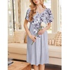 image:imageEkouaer Moo Moos for Women Short Sleeve House Dress with PocketsGrey Floral