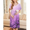 image:imageEkouaer Moo Moos for Women Short Sleeve House Dress with PocketsLight Purple Flower