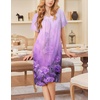 image:imageEkouaer Moo Moos for Women Short Sleeve House Dress with PocketsLight Purple Flower